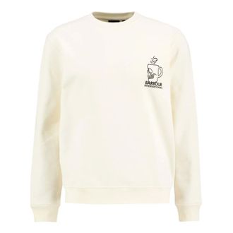 Barbour Sweatshirts, male, White, Size: L Mol0750 Crewneck Sweatshirt