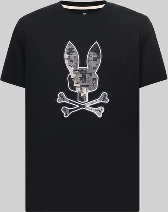 Psycho Bunny Mens Big And Tall Olivier Embroidered Graphic Tee 001 BLACK / 1XLT