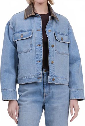 SIMKHAI Philoh Cropped Jacket In Light Blue