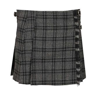 Durazzi Milano Midi Kilt Skirt - female - Durazzi Milano - Short Skirts - Black - M - Skirts