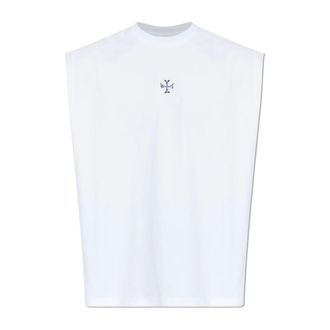 VETEMENTS Sleeveless Tops, male, White, Size: XS T-Shirt with Print