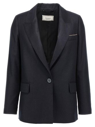 PESERICO Lurex Single-Breasted Blazer