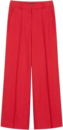Luisa Cerano Extended Gabardine Broek - Dames - Wijde Broeken - Rood - XL - Broeken