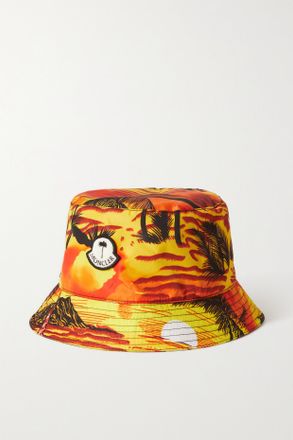 Moncler + 8 Palm Angels Reversible Appliquéd Printed Shell Bucket Hat - Arancione