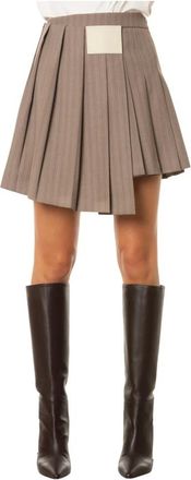 Isabelle Blanche Minigonna a pieghe asimmetriche - - Skirts - Donna - Beige - S
