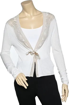 Roberto Cavalli Cream Knit Blend Cardigan