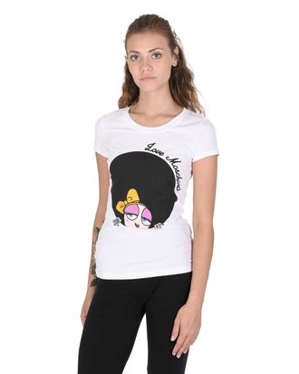 Love Moschino Womens T-Shirt - White Cotton - Size EU 44 (Womens)