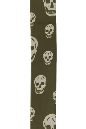 Alexander McQueen Womens Printed Silk Foulard Oliveolive Exterior: Sciarpe E Scarfs