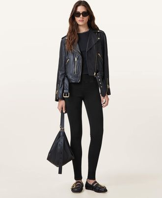 AllSaints Womens Cotton Cora Skinny Fit Denim Jeans, Size: L