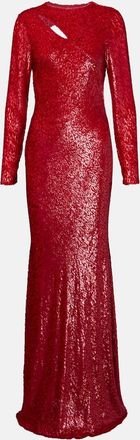 Self Portrait Abito lungo in fil coupé con cut-out