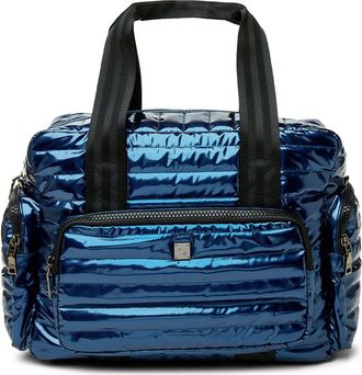 Think Royln Voyager Travel Bag in Glossy Navy Patent at Nordstrom