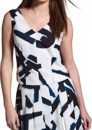 Nic+Zoe Iconic Letterpress Top In Black Multi