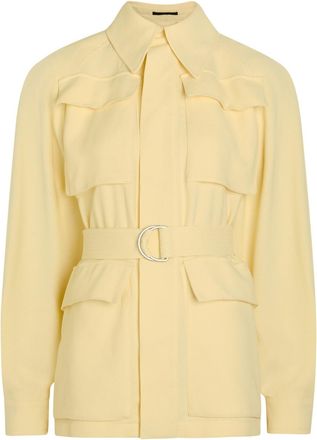 Wardrobe.NYC Belted Crepe Jacket - Yellow - Xxs (UK4 / Xxs)