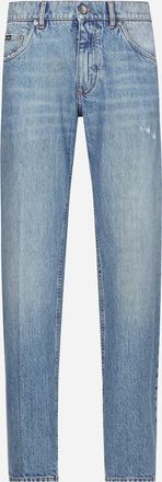 Dolce & Gabbana Classic Jeans With Dg Embroidery - Man Denim Multi-colored 44