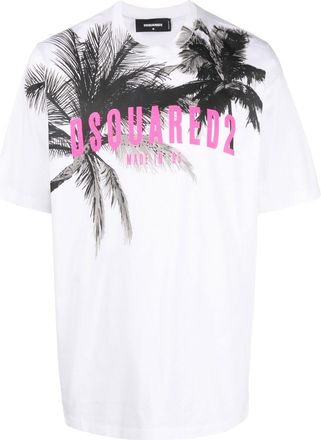Dsquared2 graphic-print logo T-shirt - men - Cotton - L - White