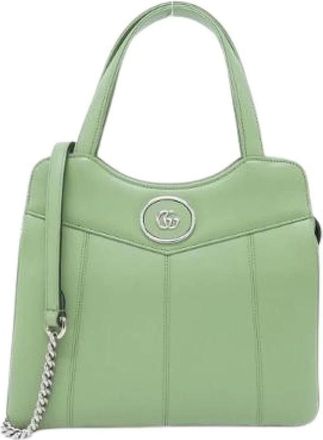 Gucci Pre-owned Petite GG Leren Schoudertas - Dames - Vintage Handtas - Groen - ONE Size - Leer - Vintage
