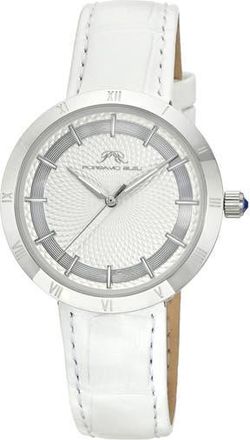 Porsamo Bleu Monroe Leather Strap Watch in White Silver Tone at Nordstrom Rack