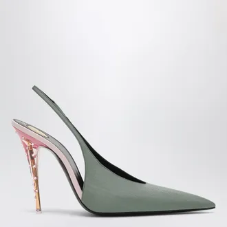 Saint Laurent D&eacute;collet&eacute; slingback Loredana in tessuto