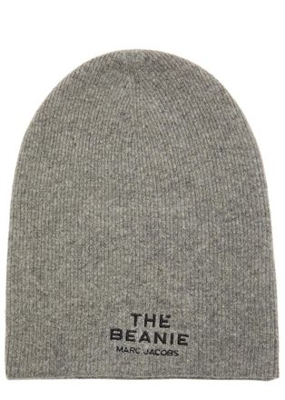 Marc Jacobs The Beanie Logo Merino-blend Beanie - Grey - One Size