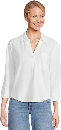L.L.Bean Cotton Linen T-Shirts Splitneck Womens Clothing White : XL, Cotton/Linen