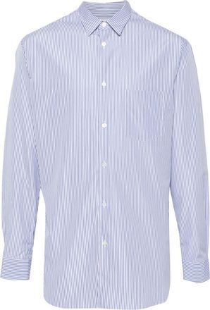 Comme Des Garçons patch-detail shirt - men - Cotton/Wool/Nylon - M - Blue