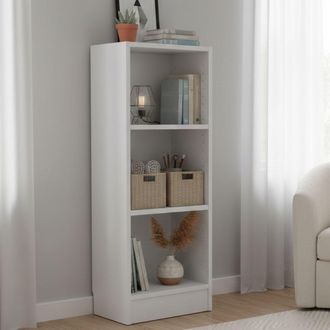 Dmora Librer&iacute;a Con Tres Baldas, Color Blanco, 40 X 107 X 26 Cm, Con Embalaje Reforzado - Dmora