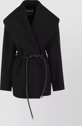 Sportmax virgin wool belted single-breasted coat