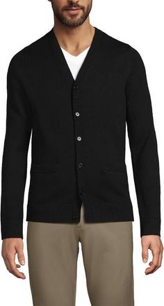 Lands End School Uniform Cotton Modal Button Front Cardigan Sweater in Black at Nordstrom, Size X-Large