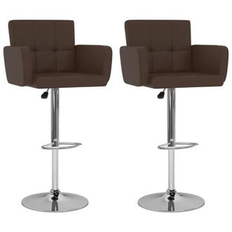 vidaXL Vidaxl - Taburetes De Cocina 2 Unidades Cuero Sint&eacute;tico Marr&oacute;n