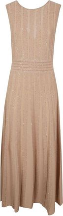D.exterior V-Neck Blush Beige Evening Dress