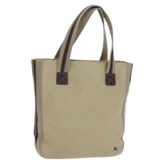 Burberry Tweedehands Canvas handtassen - Dames - Pre-owned - Beige - Maat: ONE Size