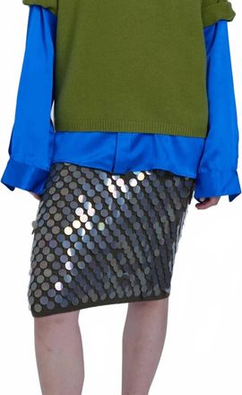 Zankov Matteo Pailette Skirt In Olive
