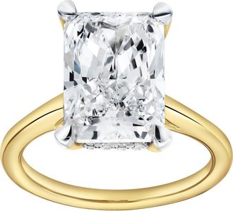 LuvMyJewelry Aelo 14K Gold Radiant Cut Lab Grown Diamond Hidden Halo Engagement Ring - 5.1 Ct in 14K Yellow Gold at Nordstrom, Size 6