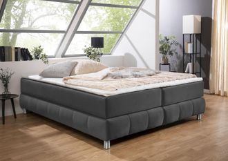 ANDAS Boxspringbett »Salo« Ohne Kopfteil, inkl. Topper, auch in Überlänge 220 cm
