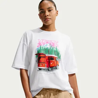 Nike Womens Nike Sportswear Classic Oversized T-Shirt in White | IV5471-100