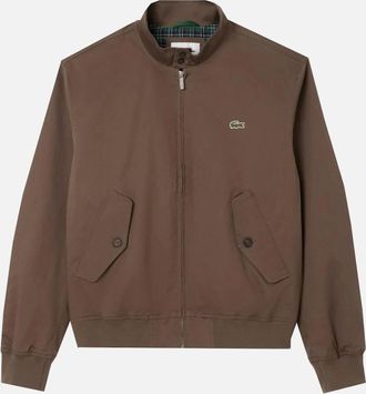 Lacoste Mens Lacoste Mens Brown Water Repellent Twill Harrington Jacket - Size: 56- l/xl