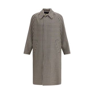 Valentino Single-Breasted Coats, male, Gray, M, Vichy Check Coat Classic Collar Pockets