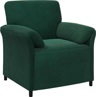 vidaXL Sof&aacute; De Una Plaza Verde Oscuro 88 X 83 X 95 Cm Terciopelo Vidaxl