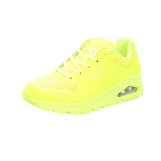 Skechers Womens Uno - Night Shades Trainers, Neon Yellow Durabuck, 4.5 UK