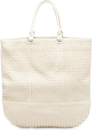 Bottega Veneta Pre-owned Tote Bags, female, White, Size: ONE SIZE Pre-owned Leather Tote Bag