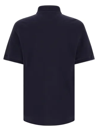 Brunello Cucinelli Logo-Embroidered Piqu&eacute; Polo Shirt - Navy
