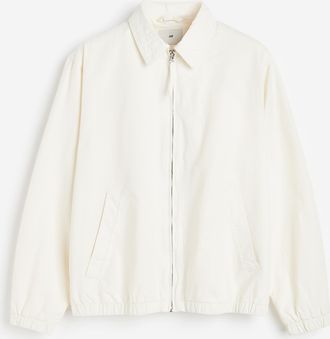 H&M Twilljacke in Loose Fit - White