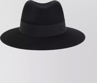 Maison Michel wide brim wool hat with ribbon band