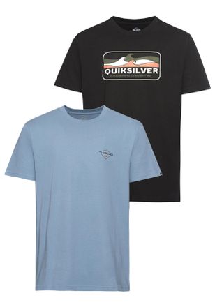 Quiksilver T-Shirt QUIKSILVER, Herren, Gr. 3XL, blau (blau, schwarz), Obermaterial: 100% Baumwolle, Shirts T-Shirt