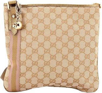 Gucci Gold Gg Canvas Jolicoeur Messenger Bag (Authentic Pre-Loved)