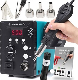 OEM Estaci&oacute;n De Soldadura De Aire Caliente Techrebal 858d Pro + Aglutinante Pp Negro 100g + Boquilla A Tope