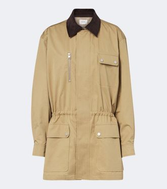 Frame Denim Corduroy-trimmed cotton twill jacket