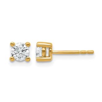 Diamond2Deal 14k White Gold 0.66 ct Round Lab Grown Diamond Stud Earrings VS Clarity, D-E Color