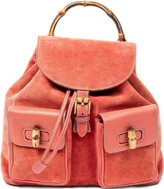 Gucci Zaino con manico in bamb&ugrave; - Arancione
