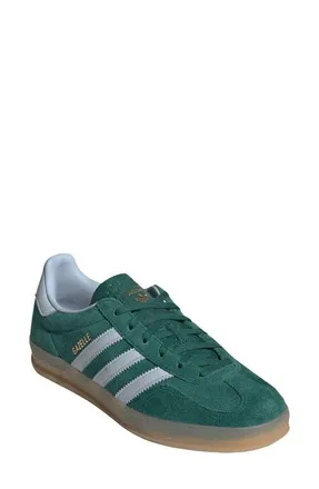 adidas Gazelle Indoor Sneaker in Green/Crystal Sky/Gum4 at Nordstrom, Size 10.5